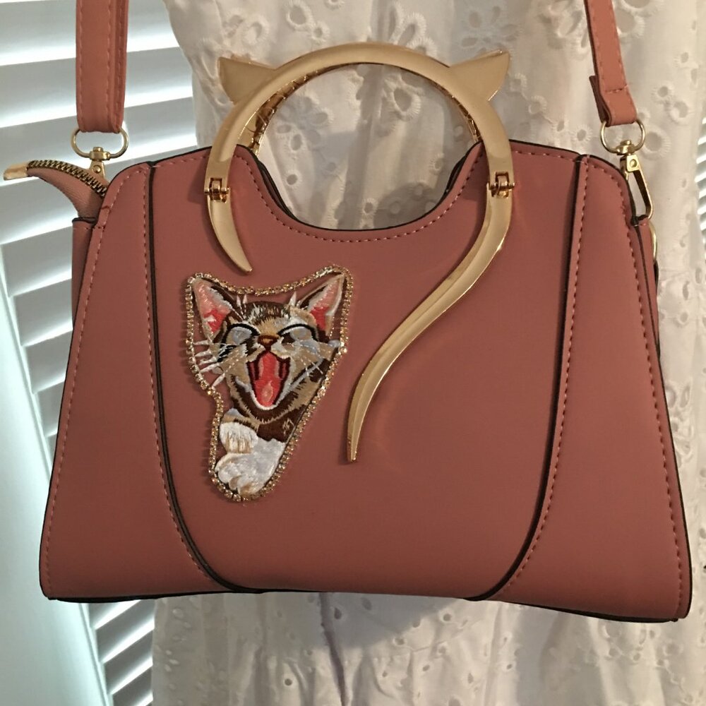 Kitty Cat Crossbody - NEW Adorable  - Brown & Goldtone Hardware Small Purse